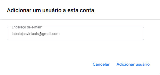 Informe o e-mail