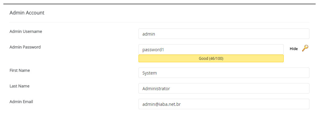 Configuração de Administrador Magento