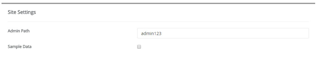 Digite a URL do Painel de Controle Magento